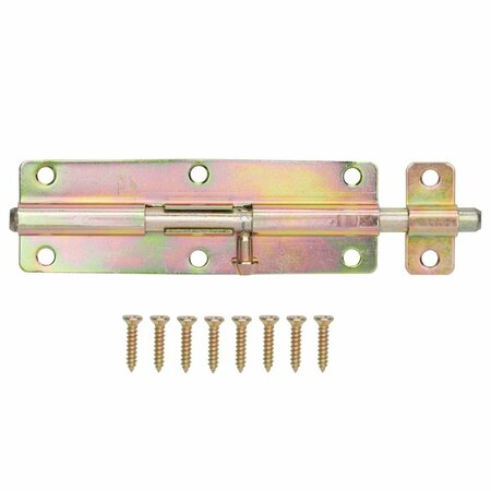 PROSOURCE Barrel Bolt Stl 6In Sat Brass 20474CZB-PS